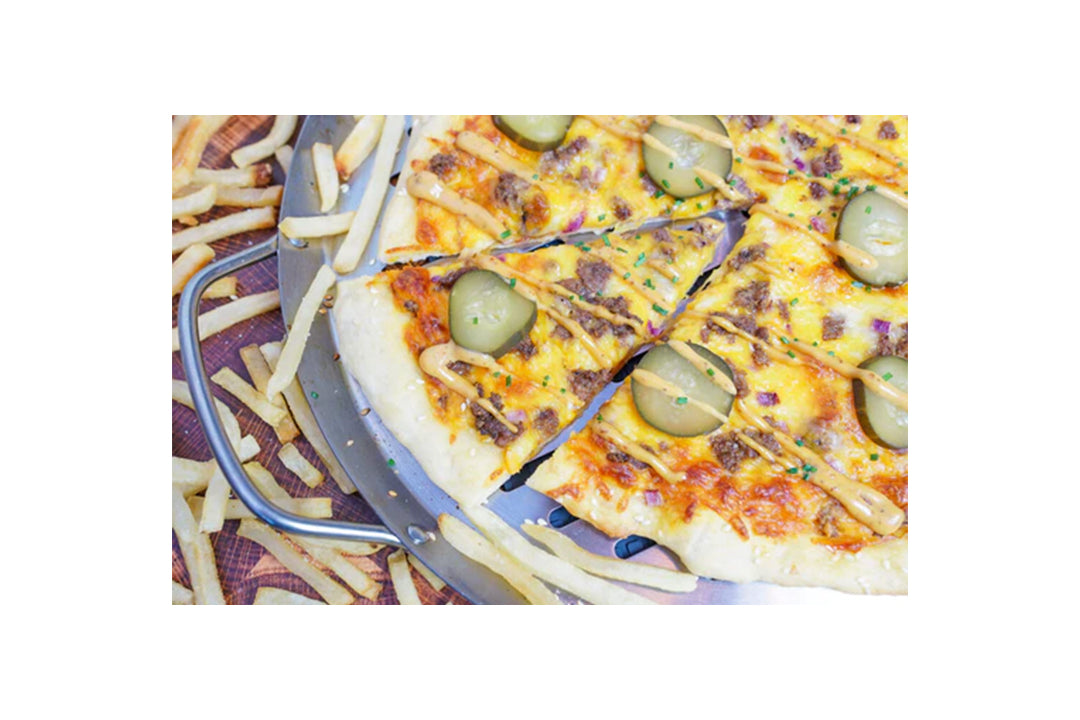Cheeseburger Pizza with Terrapin Ridge Farms Everything Aioli Cheeseburger Pizza with Terrapin Ridge Farms Everything Aioli